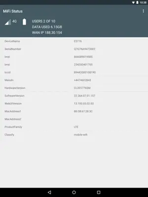 MiFi Status android App screenshot 1