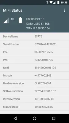 MiFi Status android App screenshot 3